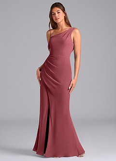 Azazie Madelyn Bridesmaid Dresses Merlot Mermaid Off the Shoulder Chiffon Convertible Dress image5