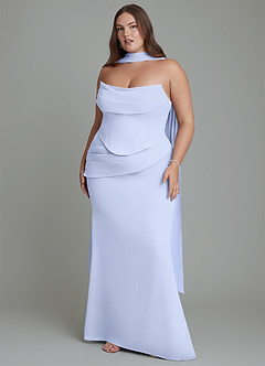 Azazie Sorrel Bridesmaid Dresses Ice Mermaid Corset Chiffon Dress image9