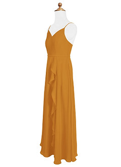 Azazie Naeem Junior Butterscotch A-Line Ruched Chiffon Dress image6