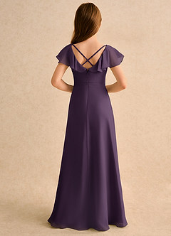 Azazie Nari Girls Formal Flower Girl Klänningar Klä A-Line i Chiffong med ärmar image2