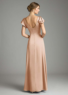 Azazie Omari Bridesmaid Dresses English Rose A-Line Stretch Satin Dress image2
