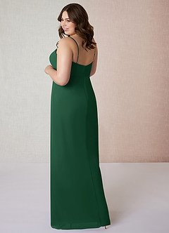 Azazie Tayla Final Sale Dark Green Sheath Chiffon Dress image9