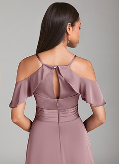 Azazie Dakota Bridesmaid Dresses Dusty Rose A-Line Off the Shoulder Stretch Satin Dress image6