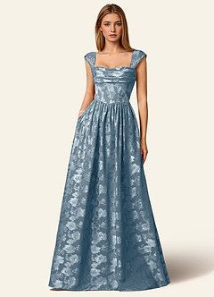 Briar Dusty Blue Off-Shoulder Pleated Prom Dress image3