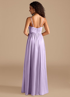 Azazie Alia Robes de demoiselle d'honneur Robe Trapèze en Satiné métallisé Plissée Lilas image4