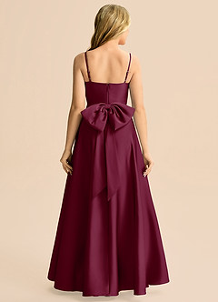 Azazie Rumi Junior Linia A Pofałdowany Satyna elastyczna Długość podłogi Młodsza druhna Sukienka image2