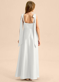 Azazie Halley Junior Linia A Ukłon Satyna elastyczna Długość podłogi Młodsza druhna Sukienka image2