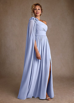 Azazie Lancaster Abiti per la Madre della Sposa Abito A-Line in Chiffon Monospalla Ghiaccio image3