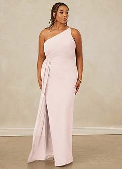 Christian Siriano Bridal for Azazie 1003 Bridesmaid Dresses Rose Petal Sheath One Shoulder Chiffon Dress image10