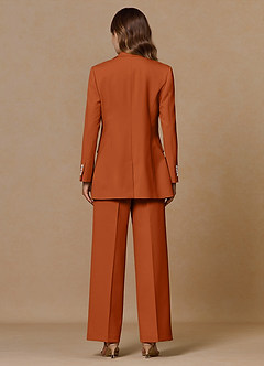 front Rowan Burnt Orange Refined Weave Performance 2-Piece Suit