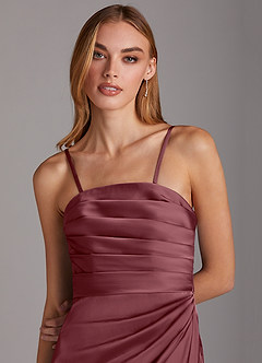 Azazie Lexie Final Sale Desert Rose Sheath Strapless Stretch Satin Convertible Dress image2