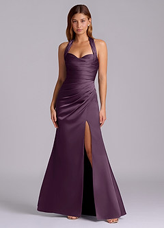 Azazie Destiny At-home Try On Dresses Sangria Mermaid Sweetheart Neckline Stretch Satin Dress image4