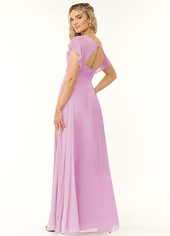 Azazie Rylee Bridesmaid Dresses Candy Pink A-Line Pleated Chiffon Dress image4