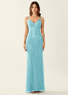 Magnolia Sky Blue Mermaid Sequined embroidery Prom Dress image6