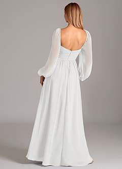 Azazie Bailee Brudepigekjoler En streg Langærmet Chiffon Gulv-længde Kjole image4