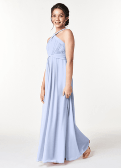 Azazie Anthea Junior Ice Pleated Chiffon Dress image5
