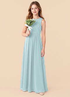 Azazie Skyla Junior Mist A-Line Pleated Chiffon Dress image5
