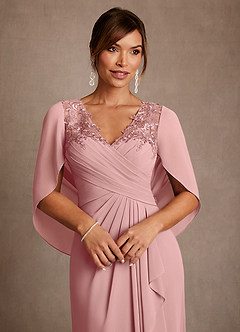 Azazie Santa Clara Mother of the Bride Dresses Dusty Rose A-Line Lace Dress image6