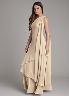 Azazie Monique Suknie dla druhen Linia A Jedno ramię Szyfon Do ziemi Sukienka image3