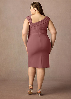 Azazie Cecily Mother of the Bride Dresses Desert Rose Sheath Stretch Crepe Dress image7
