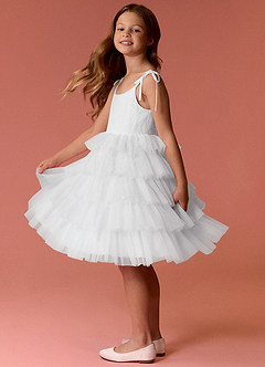 Barbie ♥ Azazie Flower Girl Dresses Diamond White Dress image5