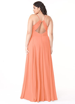Azazie Avelina Bridesmaid Dresses Sunset A-Line V-Neck Pleated Chiffon Dress image7