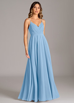 Azazie Amani Suknie dla druhen Linia A Pofałdowany Szyfon Do ziemi Sukienka image5