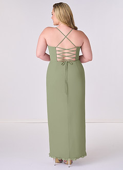 Barbie ♥ Azazie Bridesmaid Dresses Pistachio Sheath Corset Chiffon Dress image7