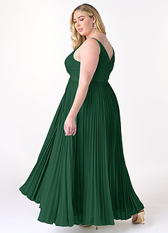 Azazie Raychelle Abiti da Damigella Abito A-Line in Chiffon con Scollo a V Verde Scuro image10