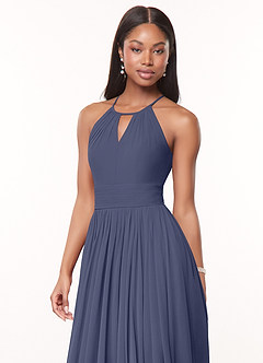 Azazie Cherish Jurken voor bruidsmeisjes Jurk van Chiffon met A-Lijn Geplooid Stormachtig image1