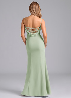 Azazie Wynni Brautjungfernkleider Meerjungfrau-Linie Korsett Chiffon Kleid Staubiger Salbeigrün image6