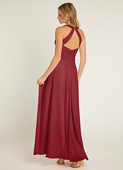 Azazie Claudia At-home Try On Dresses Dusty Rose A-Line Sweetheart Neckline Chiffon Dress image4