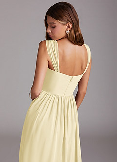 Azazie Calianna Bridesmaid Dresses Lemon Sorbet A-Line Off the Shoulder Chiffon Convertible Dress image8