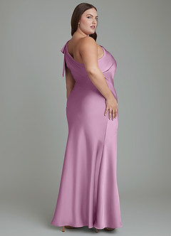 Azazie Yuanna Bridesmaid Dresses Wisteria Mermaid One Shoulder Stretch Satin Dress image9