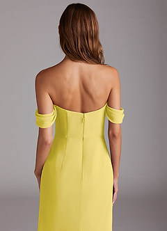 Azazie Saige Vestidos de damas de honor Vestido de Canario de Gasa de Corte en A Convertible con Vestidos sin tirantes image6