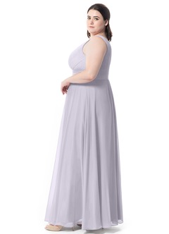 Azazie Pierrette Bridesmaid Dresses Fog A-Line Pleated Chiffon Dress image36