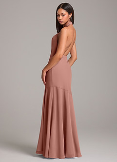 Azazie Lorena Bridesmaid Dresses Cedar Rose Mermaid Pleated Chiffon Dress image6