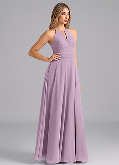 Azazie Denver Bridesmaid Dresses Wisteria A-Line Pleated Chiffon Dress image4