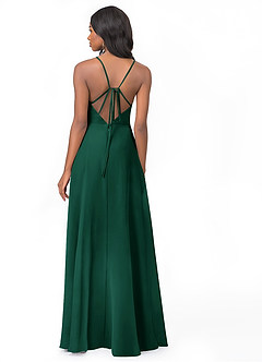 Azazie Everleigh Bridesmaid Dresses Emerald A-Line Sweetheart Pleated Chiffon Dress image2