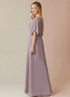 Azazie Cierra Brautjungfernkleider A-Linie V-Hals Chiffon Kleid Dämmerung image5