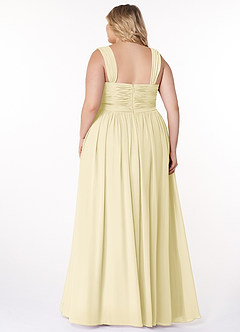 Azazie Zapheira Bridesmaid Dresses Lemon Sorbet A-Line Ruched Chiffon Dress image8