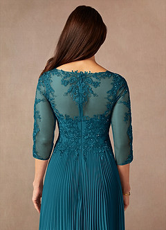 Azazie Corinne Mother of the Bride Dresses Ink Blue A-Line Sequins Chiffon Dress image7