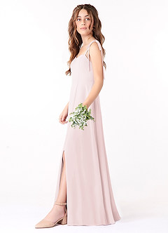 Azazie Rosey Junior Blushing Pink A-Line Sweetheart Neckline Chiffon Dress image3