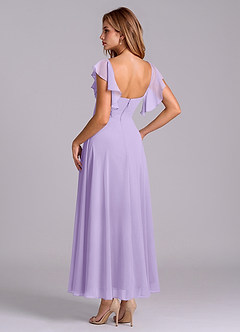 Azazie Leilani Jurken voor bruidsmeisjes Jurk van Chiffon met A-Lijn Ruches Lila image5