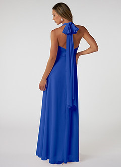 Azazie Fifi Jurken voor bruidsmeisjes Converteerbaar Jurk van Chiffon met A-Lijn Strapless Koningsblauw image3