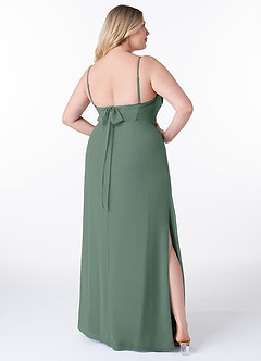 Azazie Mai Bridesmaid Dresses Eucalyptus Sheath Pleated Chiffon Dress image9