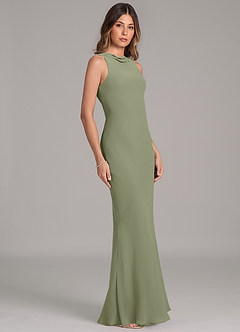 Azazie Allettie Bridesmaid Dresses Pistachio Mermaid Chiffon Dress image5