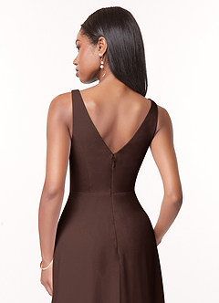 Azazie Nala Bridesmaid Dresses Ganache A-Line Pleated Chiffon Dress image5