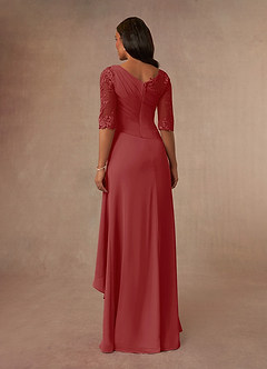 Azazie Dionysus vestidos de madre de la novia Vestido de Óxido de Gasa de Corte en A con Encaje cuello barco image3