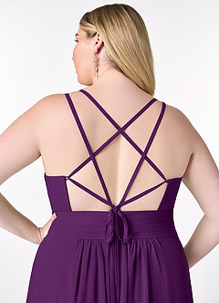Azazie Farren Robes de demoiselle d'honneur Robe Trapèze Convertible en Mousseline de soie Plissée Grain De Raisin image15